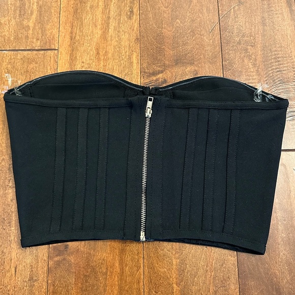 TIC:TOC Black Bandage Corset Bandeau or Strapless Crop Top Sz Medium - Picture 2 of 10